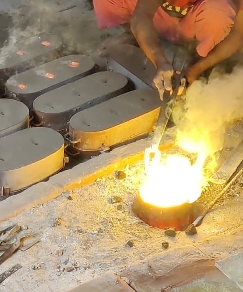 Pouring the mould